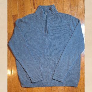 Croft Barrow Mens XL Gray Knit Sweater Quarter Zip Teacher Comfy Dad Academia